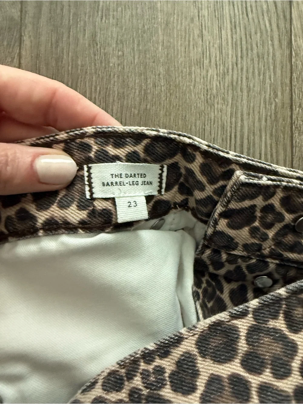 NWT Madewell the Darted Barrel Leg Leopard Cheetah Jeans Ankle Pants 23 24